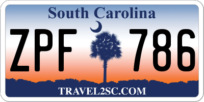 SC license plate ZPF786