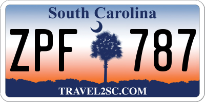 SC license plate ZPF787