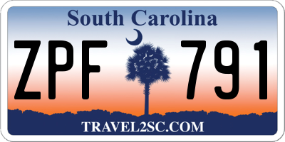 SC license plate ZPF791
