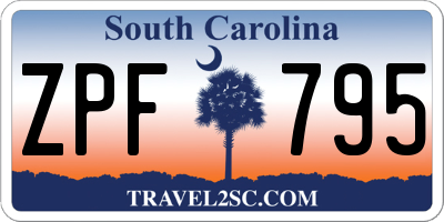 SC license plate ZPF795