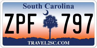 SC license plate ZPF797