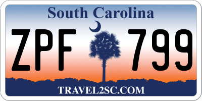 SC license plate ZPF799