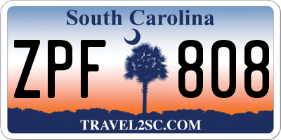 SC license plate ZPF808