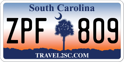 SC license plate ZPF809
