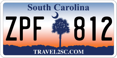 SC license plate ZPF812