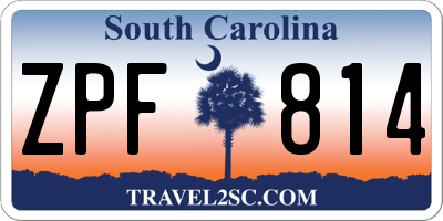 SC license plate ZPF814