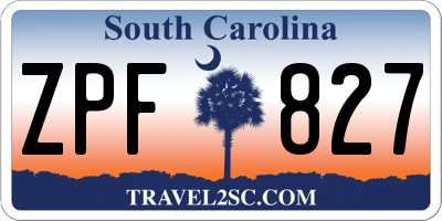 SC license plate ZPF827