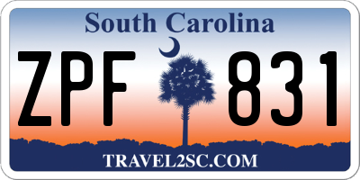 SC license plate ZPF831