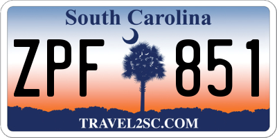 SC license plate ZPF851