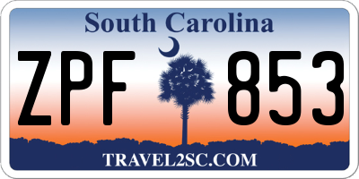SC license plate ZPF853