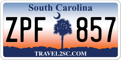 SC license plate ZPF857
