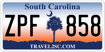 SC license plate ZPF858