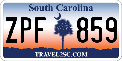 SC license plate ZPF859