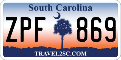 SC license plate ZPF869