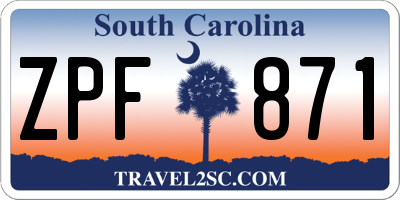 SC license plate ZPF871