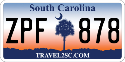 SC license plate ZPF878