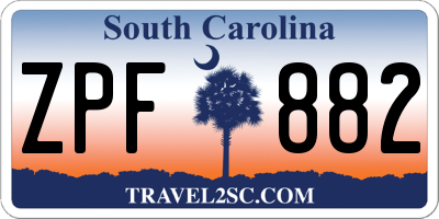 SC license plate ZPF882