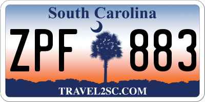 SC license plate ZPF883