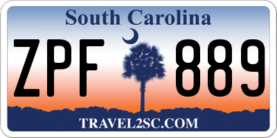 SC license plate ZPF889