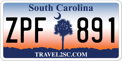 SC license plate ZPF891