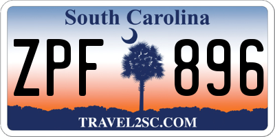 SC license plate ZPF896
