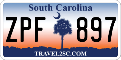 SC license plate ZPF897