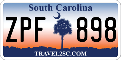 SC license plate ZPF898