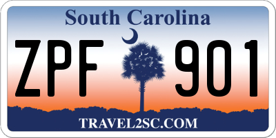 SC license plate ZPF901