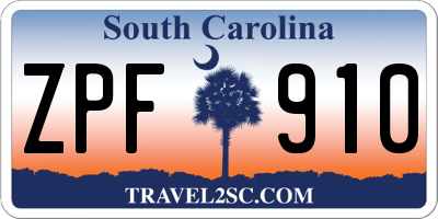 SC license plate ZPF910