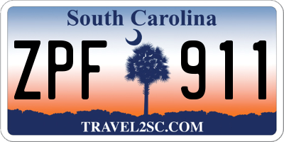 SC license plate ZPF911