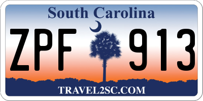 SC license plate ZPF913