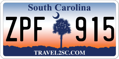 SC license plate ZPF915