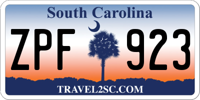 SC license plate ZPF923