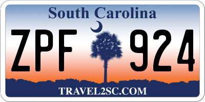 SC license plate ZPF924