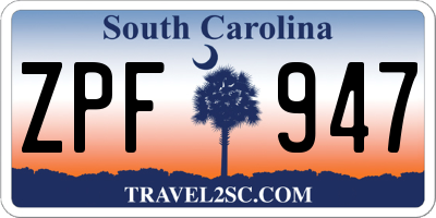 SC license plate ZPF947