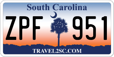 SC license plate ZPF951