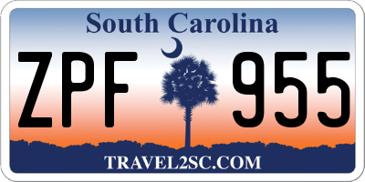 SC license plate ZPF955