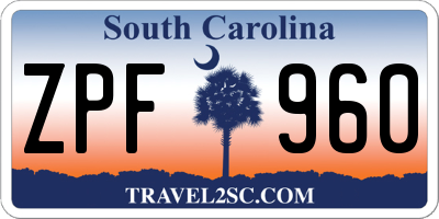SC license plate ZPF960