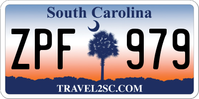 SC license plate ZPF979