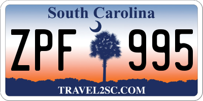 SC license plate ZPF995