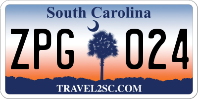 SC license plate ZPG024