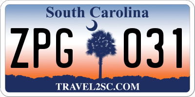 SC license plate ZPG031