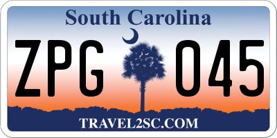 SC license plate ZPG045