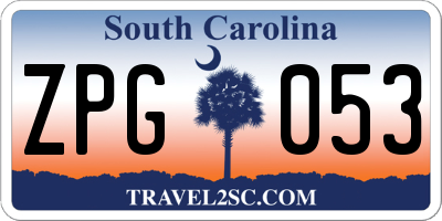 SC license plate ZPG053