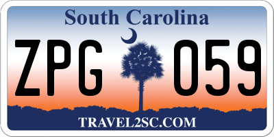 SC license plate ZPG059