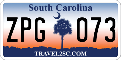 SC license plate ZPG073