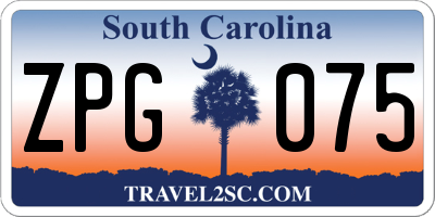 SC license plate ZPG075
