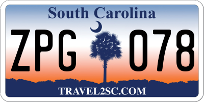 SC license plate ZPG078