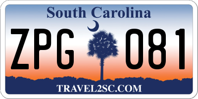 SC license plate ZPG081