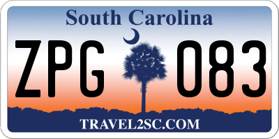 SC license plate ZPG083